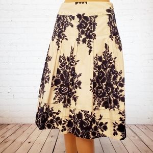 Talbots 100% cotton floral print A-line skirt